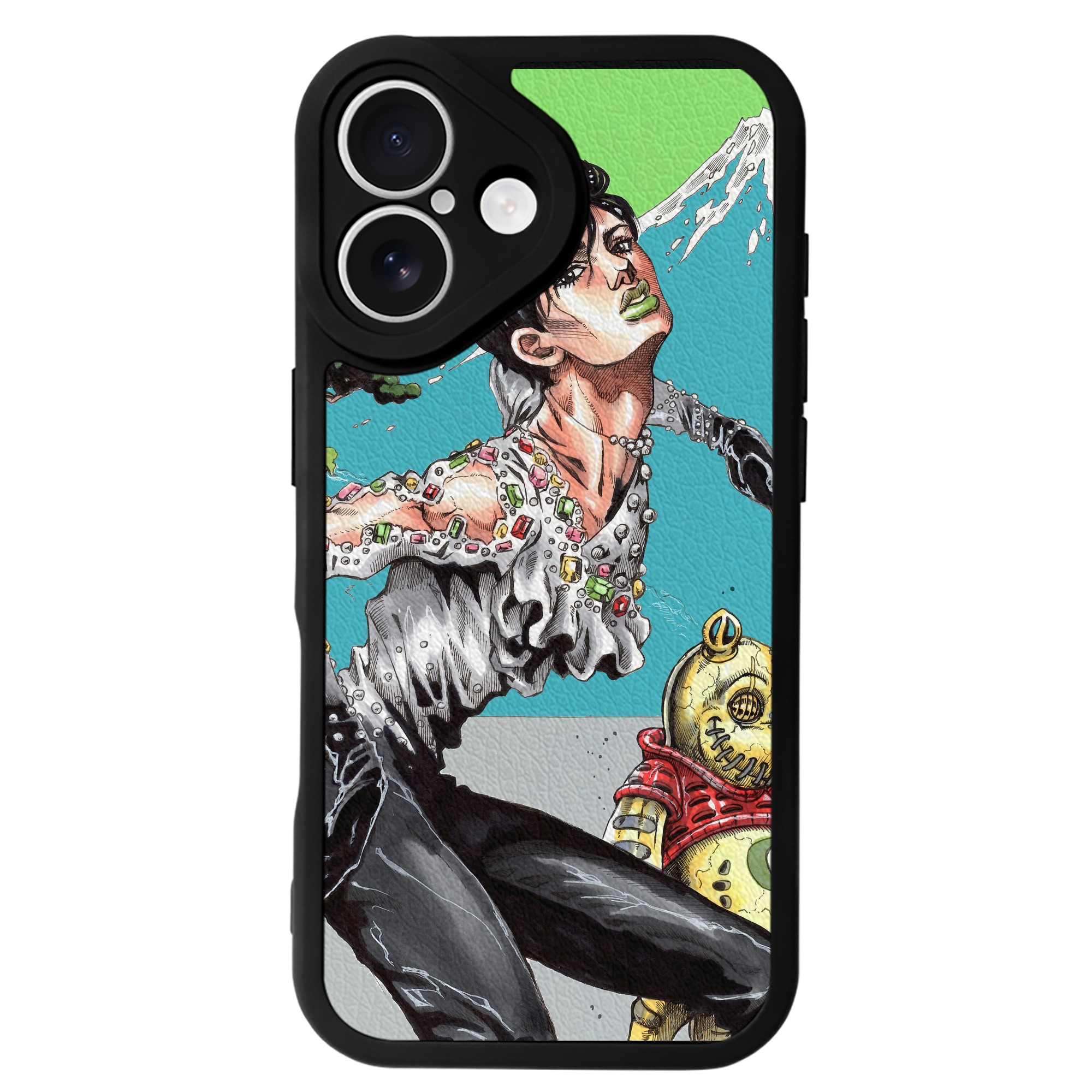 （画像用） ジョジョの奇妙な冒険 JoJo's Bizarre Adventure 【iPhone 16シリーズ対応】シリコンスマホケース（レザー調） 材質：シリコン